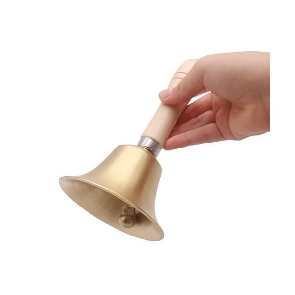 木製ハンドル/-/-・Color:木製ハンドル・1. 精巧なデザイン、美しい音色：この手振りベルは精巧に作られ、シンプルなデザインとクリアで心地よい音色が特徴です。手鈴や楽器としても使用でき、見た目もおしゃれで演奏感も抜群です。・2. 高品...