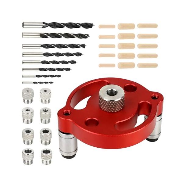 レッド/-/SJ-Drill guide kit・Color:レッド・高品質アルミ合金製｜耐久性と防錆性に優れた設計 SENJWARMドリルガイドは高硬度アルミニウム合金製で、表面に酸化処理を施し、耐摩耗性・防錆性に優れています。変形しにく...