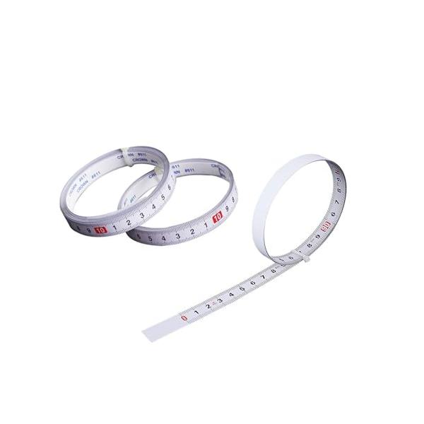 ホワイト/-/-・サイズ：幅は約1.3cm、長さは約1メートルです、正目盛 逆目盛 分け目盛の3種類があり。・貼り付け可能：裏面に粘着剤を使用し、自由に貼り付け可能。高粘度の工業用接着剤で、しっかり接着し剥がれにくいです。・使いやすい：長さ...