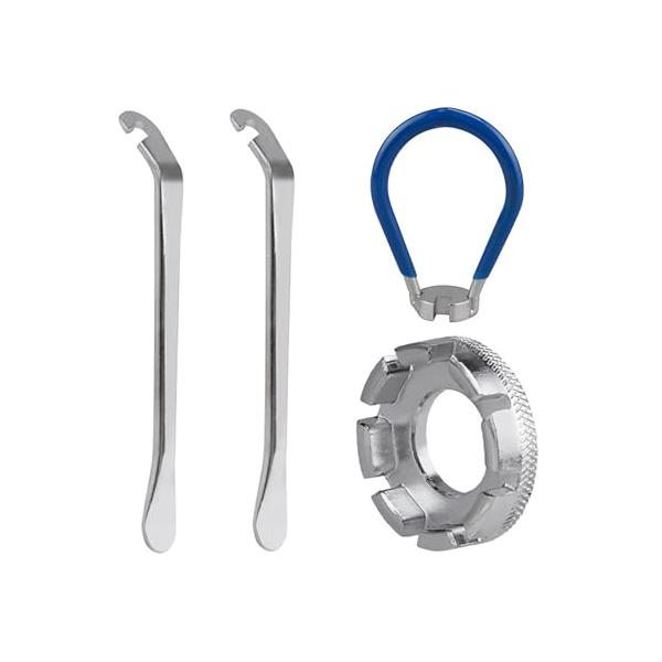 1/-/-・自転車タイヤ修理4点セットタイヤレバーは、自転車のタイヤ交換がより便利になるように設計されています。スポークレンチで自転車のスポーク調整が可能です。自転車タイヤの修理セットは、自転車の車輪の正確な修正に欠かせないツールです。・高...