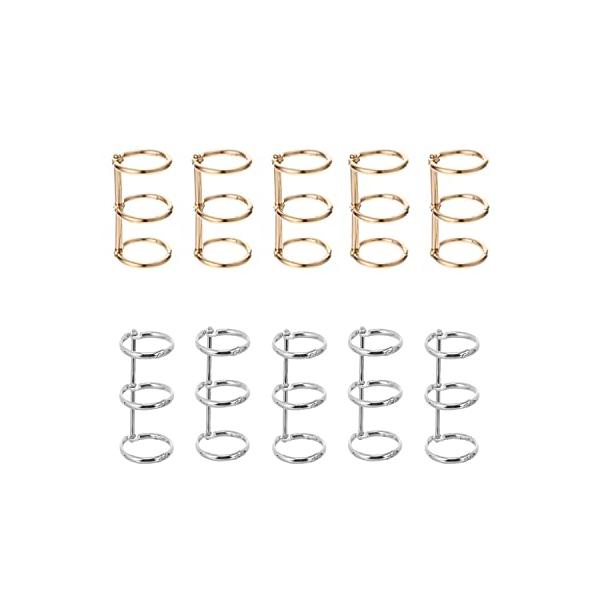 ゴールド+シルバー/-/-・Color:ゴールド+シルバー・??仕様パッケージ内容：10本入セット（ゴールド+シルバー）、3リング繋がって1個となります；サイズ ：内穴径20mm，穴の距離は約16mm，高さ約40mm。・??材質はステンレス...