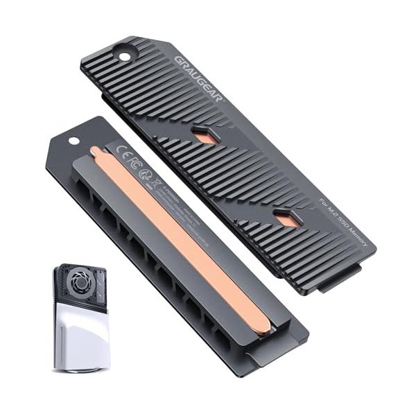 PS5 Pro/Slim・Style:PS5 Pro/Slim・PS5 NVMe SSDヒートシンクヒートシンクが統合されたM.2 SSDカバーは、PlayStation 5に適合し、拡張ストレージスロットに取り付けられたSSDの熱性能を向...