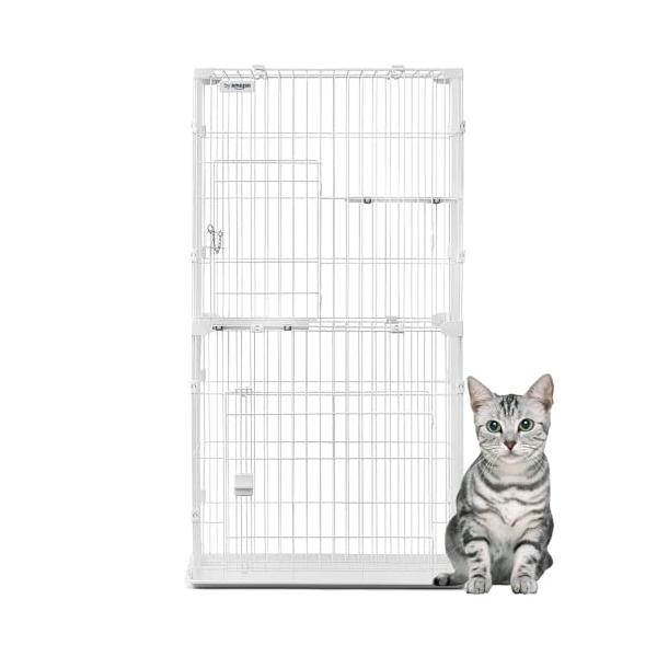 他サイト： by スリム キャットケージ 2段 ホワイトの商品画像