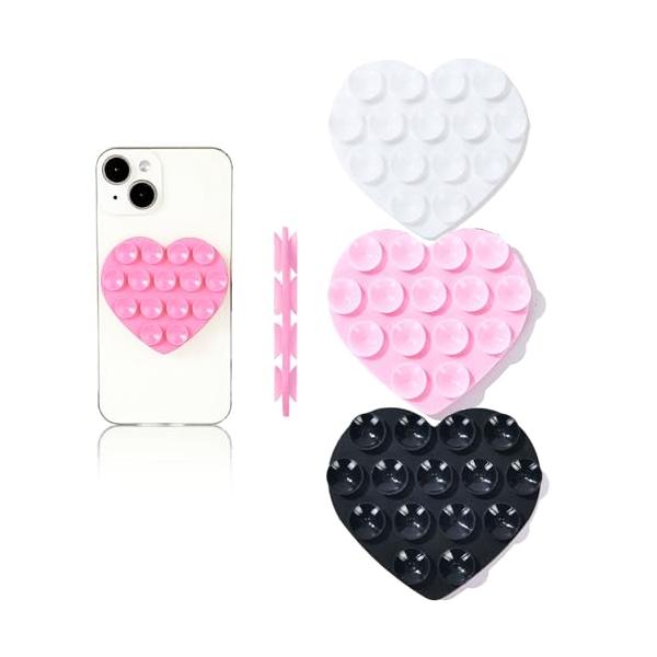 ピンク/-/-・強力で信頼性の高い吸盤：各吸盤式電話ケースには、ガラス、鏡、車のダッシュボード、スクリーン、大理石、タイル、ステンレススチール、セラミックなどの滑らかな表面にくっつく両面15粒の吸盤が装備されており、より強力で信頼性の高いホ...