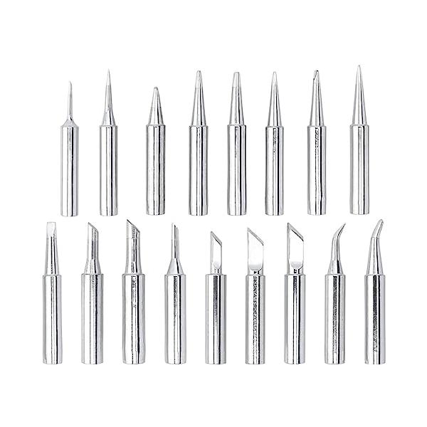 銀/-/20231218・17本交換用コテ先セット 900M用 ，17種類の形状が含まれています。PCBボードの様々な部品のはんだ付けニーズにお応えます。・多層電気めっきプロセスにより、より高い熱伝導率と長い耐用年数を確保し、効果的に酸化に...