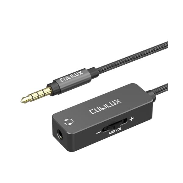 Cubilux 3.5mm音量調整ケーブル、音量調節器、ミニジャックオーディオ