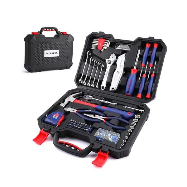 他サイト： WORKPRO 160点 ホームツールセット 工具セット 家庭用 日曜大工 DIYセット 作業工具セット 家具の組み立て 住まいのメンテナンス用の商品画像