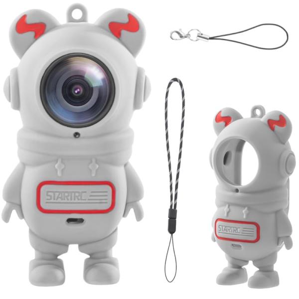 グレー/-/-・Color:グレー・1.対応機種：Insta360 GO 3S/ GO3（選べる2色）配達リスト：シリコン保護ケース*1 +紛失防止ロープ*1 +ストラップ*1・2.Flexible および丈夫なシリコーン ゴムは穏やかにあ...