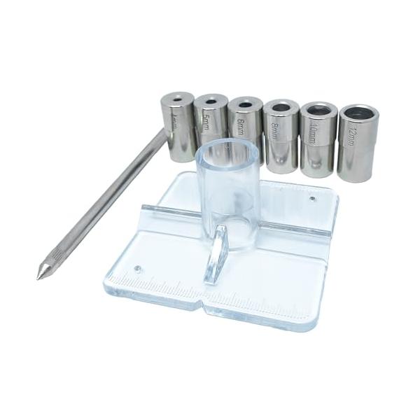 用途 様々な木材の垂直穴あけ加工・エッジ部穴あけ加工・センター出し・対応機種:インパクトドライバー・電気ドリル・最大加工寸法角材センター穴あけ:約73mm角・最大加工寸法丸棒・パイプ穴あけ:直径約50mm・セット内容:ガイドベース・ドリルガ...