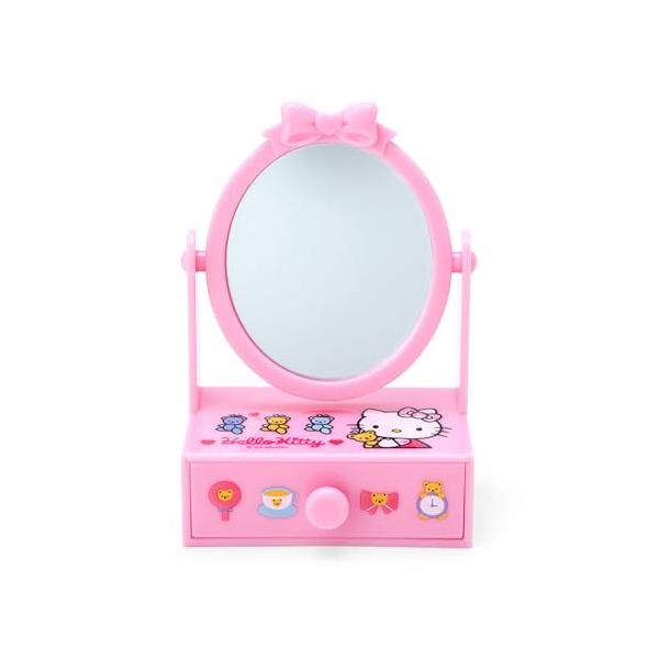 ハローキティカラー/約幅10×奥行6×高さ14.5cm/112097・Style:ハローキティ・本体サイズ：約幅10×奥行6×高さ14.5cm。主な材料・原料：ABS樹脂、ガラス・ミラーは角度調節可能。ヘアピンやリップなどの小物を収納できる...