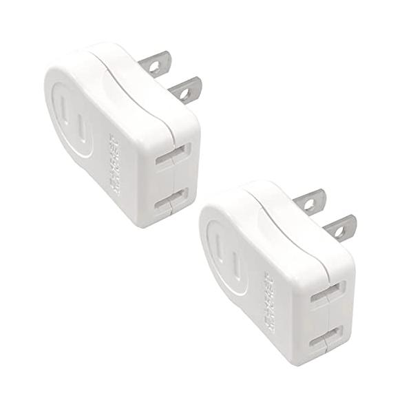 F-Factory L字型プラグ コンセント 横向き用 1個口 場所を取る コンセント周りをスッキリさせたい時に 2個セット FE-ELA-YK