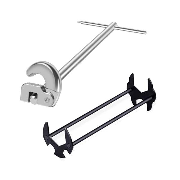 他サイト： NABESHI シンクレンチ 工具 蛇口ツール セット 水栓レンチ 水栓スパナ レンチ スパナ 修理 洗面 キッチン A+Cの商品画像