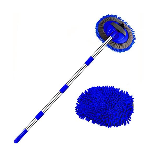他サイト： WillingHeart 160cm 洗車 モップ 長い 柄付き 洗車用モップ 伸縮タイプ マイクロファイバー 洗車モップ ボディ用 180度回転の商品画像