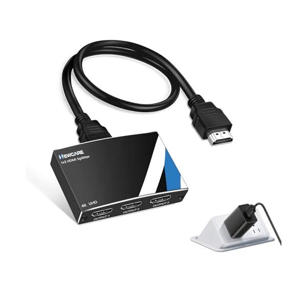 他サイト： NEWCARE HDMIスプリッター 1入力3出力 同時出力 HDMI 分配器 4K HDCP 1.4 3D 対応 PC用 高速HDMIケーブルの商品画像