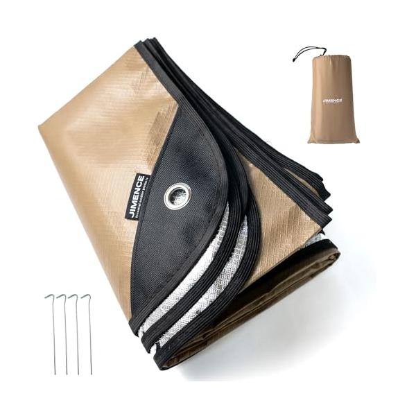 他サイト： JIMENCE（ジーメンス） レジャーシート グランドシート アルミ防水 150×210cm 収納袋付き 1~3人用 ベージュの商品画像