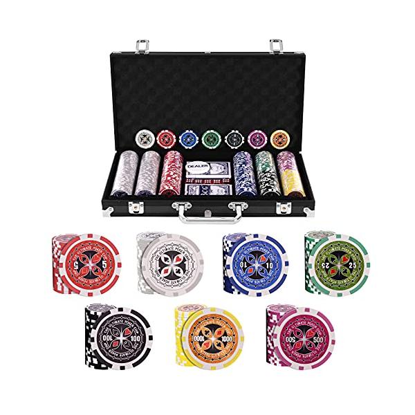 GYMAX ポーカーチップ ポーカー チップ 300枚 カジノチップ ポーカー