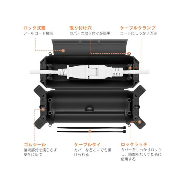 Flemoon�݂艺���\�ȃR���Z���g�ی�{�b�N�X ���O�h�������R�[�h�d���{�b�N�X �ό�h�J�p ���C�g�X�g�����O�ی�p �u���b�N ���i�摜2