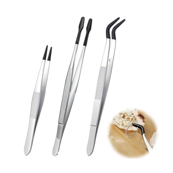 仕様: パッケージには、先端の細いピンセット 1 本、先端の平らなピンセット 1 本、長く曲がったピンセット 1 本を含む 3 種類のピンセットが含まれています。さまざまなスタイルで日常の使用に対応できます。・高品質の素材: ピンセットの本...