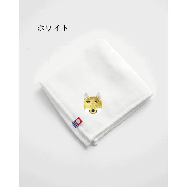 honok ホノック チベットスナキツネ 地味かわ 刺繍ハンカチ 今治タオル