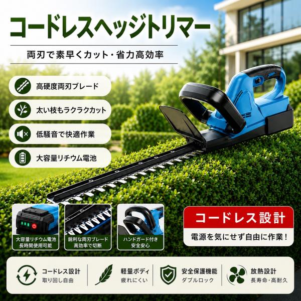 充電式ヘッジトリマー マキタ 18V バッテリー互換使用可能 生垣バリカン 最大切断枝径 18mm 軽量設計 庭木・生け垣剪定