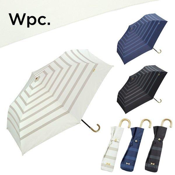 Wpc. リボンボーダーミニ 折りたたみ傘 日傘 晴雨兼用 遮熱 遮光 99%以上カット 紫外線カット 撥水加工 軽量 傘袋付き w.p.c ワールドパーティー 801-203