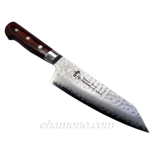 堺孝行　33層ダマスカス鋼　剣型三徳160㎜ 堺孝行 33層鎚目ダマスカスV金10号 剣型三徳（切付三徳）160