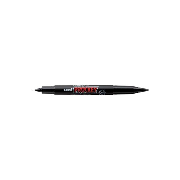 三菱鉛筆 サインペン uni プロッキー<極細+細字丸芯> PM-120T 黒