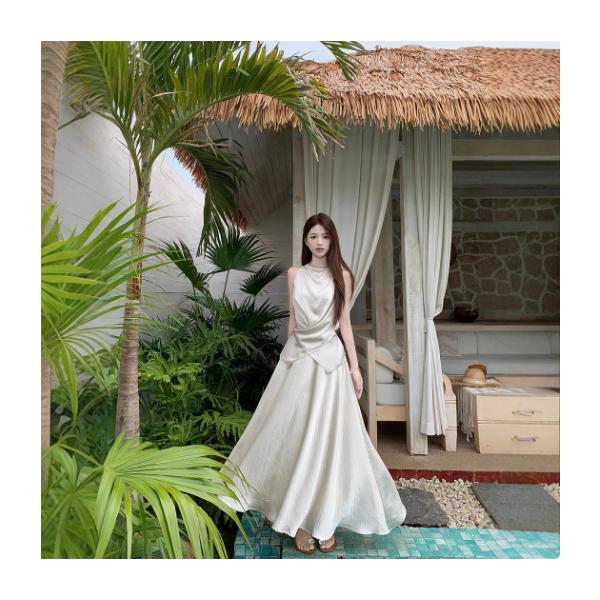 ハワイアンワンピースリゾートノースリーブマキシワンピース大きい