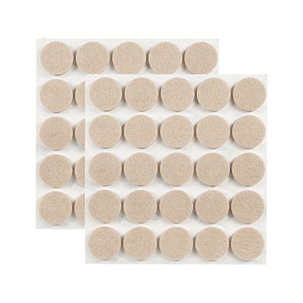 他サイト： ギノヤ 5mm厚めフェルトパッド, 50枚入り 25mm 丸い家具保護パッド キズ防止・防音 (ベージュ)の商品画像