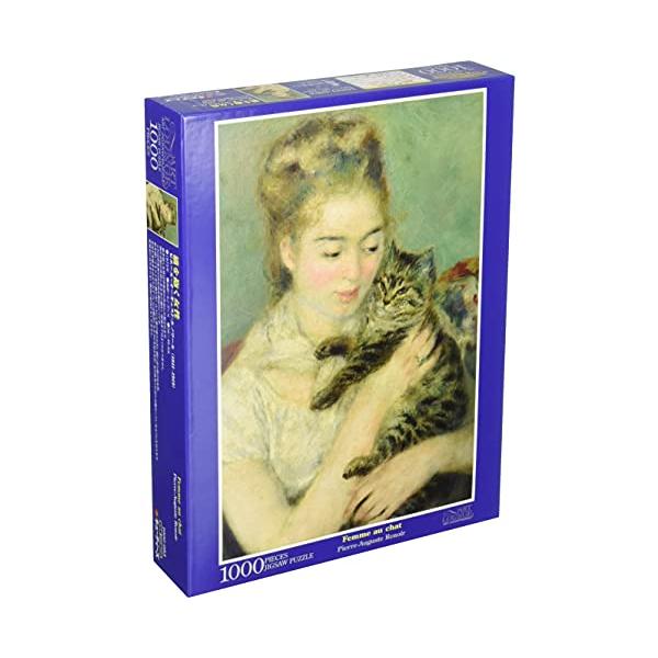 1000ピース ジグソーパズル 猫を抱く女性 ルノワール (50cm×75cm