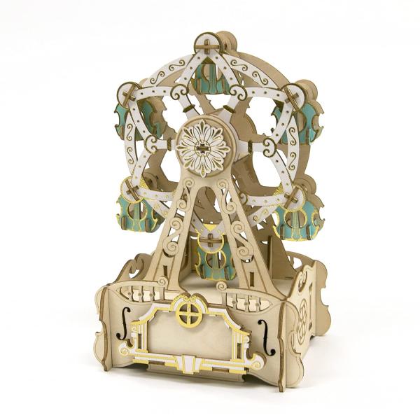 【商品概要】【木製パズル＋オルゴール】オルゴールランキング上位にも選ばれた大人気のki-gu-miウッドパズル。観覧車が回転しながら「波濤を超えて(Over the Waves)」を奏で部屋のインテリアにも最適。【初心者にも簡単】木のシート...