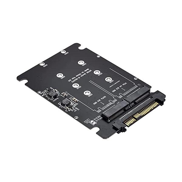 M.2 SSD 変換アダプター 2枚同時使用可 新しい M2 SSD アダプタコンバータ 2in1 M.2 NVMe / SATA バス