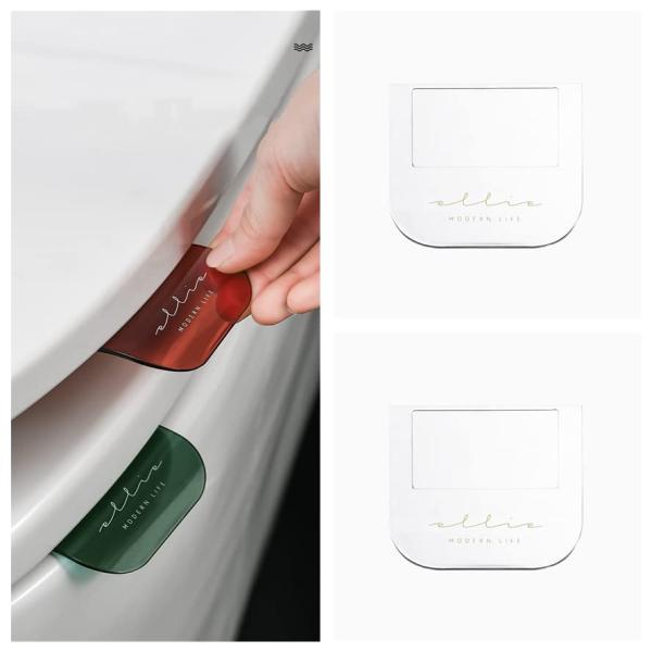 【商品概要】【製品仕様】セット内容：2個セット。素材：ポリスチレン。優れたPP材質で作製されており，スポンジパッドと3 M接着剤が付属している。【防汚・防細菌】トイレの飾り物だけでなく、便座の取っ手が手を汚さずに便座の蓋を開けることができ、...