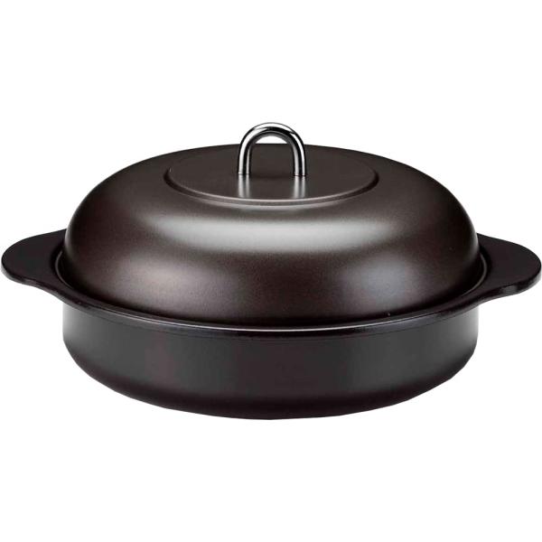 【商品概要】サイズ(約):31.0×26.8×13.5cm本体重量(約):2300g素材・材質:本体/ほうろう用鋼板、表面加工/ほうろう加工、フタ/鉄、表面加工/フッ素樹脂加工、ツマミ/鉄、表面加工/クロムめっき加工生産国:インドネシア対応...