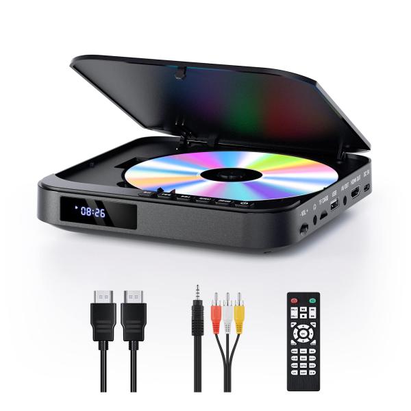 ミニDVDプレーヤー 1080PサポートFELEMAN DVD/CD再生専用モデル リージョンフリー CPRM対応、録画した番組や地上デジタル放送を再