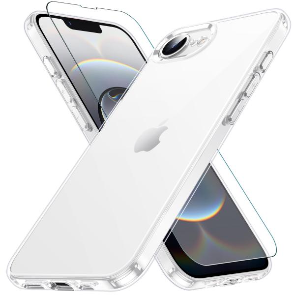 iPhone 16e ケース クリア ガラスフィルム付き 耐衝撃 アイフォン 米軍