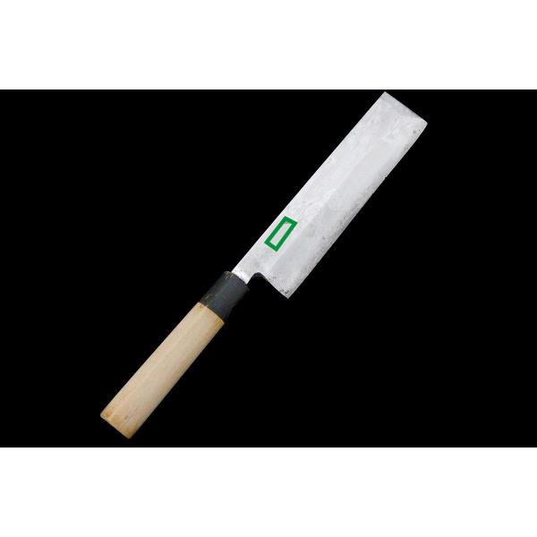 美品｜義宗 薄刃包丁 霞 六寸半 別打 朴柄 名入 KN02-A8691-2L1D