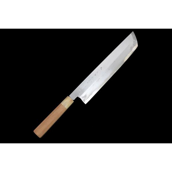 極美品｜堺一文字忠國 鱧切包丁 霞 尺 青鋼 朴柄 KN02-B739-2L1C