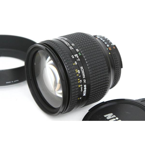 ■商品名ニコン AI AF Zoom Nikkor 24-120mm F3.5-5.6D(IF)■状態お買い得品ズーム位置検知不具合のため絞り値が正しく設定できない。[外観]全体的に使用に伴うスレや傷があります。[光学]チリの混入と薄くもり...