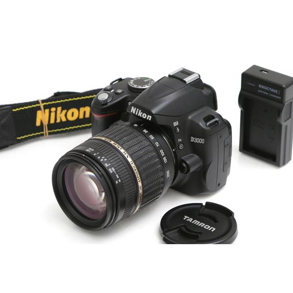 ■商品名ニコン D3000ボディ+TAMRON AF 18-200mm F3.5-6.3 XR Di II LD■状態お買い得品液晶画面に黄変があります。レンズ内カビ、くもりがあります。[外観]全体的に使用に伴うスレや傷があります。液晶画面...