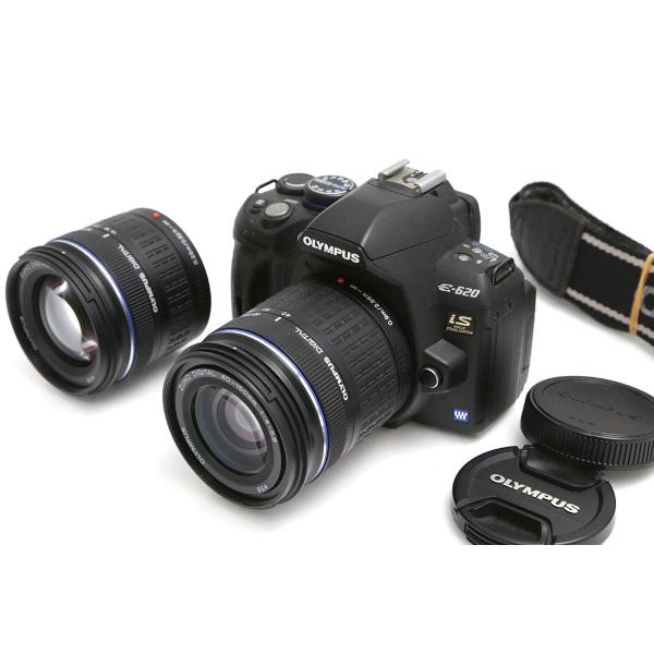 ■商品名オリンパス E-620 ダブルズームキット■状態ジャンク品カメラの電源が入りません。14-42mmレンズに三日月状のくもりが発生しております。[外観]状態は商品写真よりご確認ください。[光学]ファインダーやイメージセンサーの状態は未...