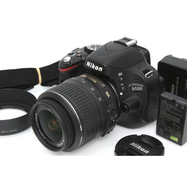 ■商品名ニコン D5100 18-55 VR レンズキット■状態お買い得品時々メディア認識不具合が発生しております。[外観]全体的に使用に伴うスレや傷があります。液晶黄変が発生しております。[光学]ファインダーやイメージセンサーに異常は無く...