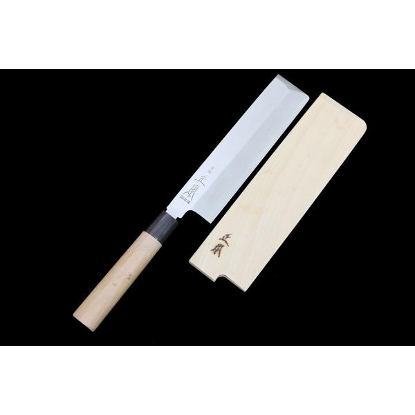 未使用品｜正本総本店 薄刃包丁 霞 六寸半 朴柄 鞘付 KN02-B5742-2L4
