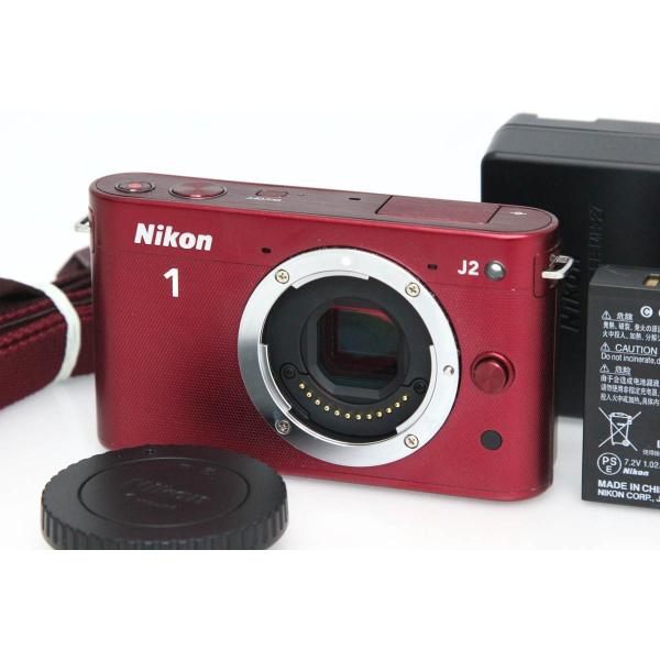 【全額返金保証】良品｜ニコン Nikon 1 J2ボディ [レッド]（センサー清掃済み） CA01-R5708-3Y2A