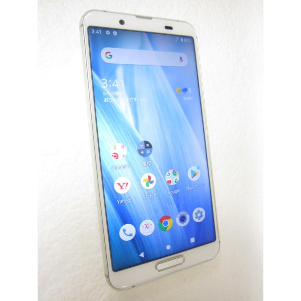 中古 SHARP AQUOS sense3 ジャパネット版 64GB シルバーホワイト SHWHM Y!mobile ネットワーク利用制限▲判定