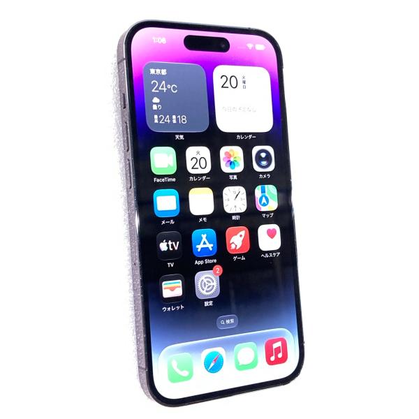 中古 Apple iPhone14 Pro 512GB ディープパープル MQ283J／A SIMフリー ※赤ロム保証あります