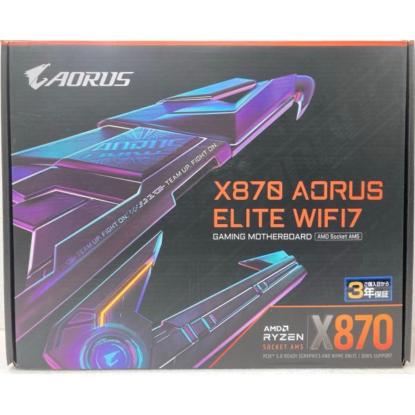GIGABYTE - X870 AORUS ELITE WIFI7 ICE (Socket AM5) AMD X870 ATX DDR5 Wi-Fi 7 Motherboard - White