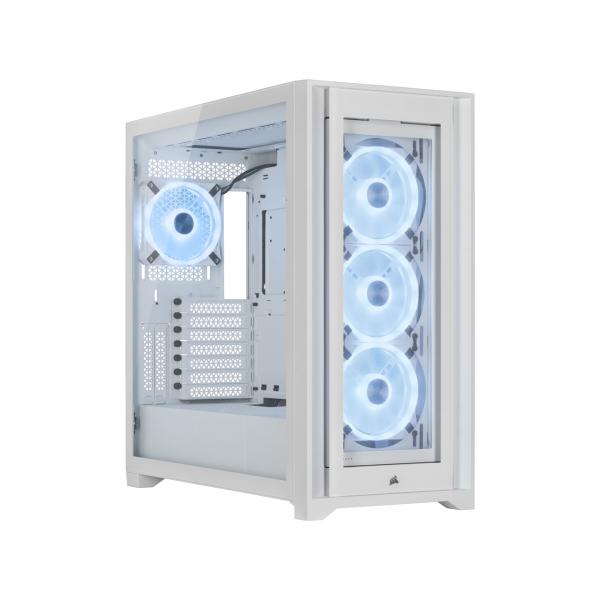 iCUE 5000X RGB QL Edition ミッドタワー ATX ケース ― トゥルーホワイトCORSAIR iCUE 5000X RGB QL Edition ミッドタワーケースには、4 基の QL120 RGB ファンがあらかじ...