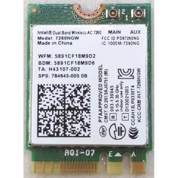 インテル Dual Band Wireless-AC 7260 Wi-Fi 5 Bluetooth 4.0 PCI Express Half Mini Card