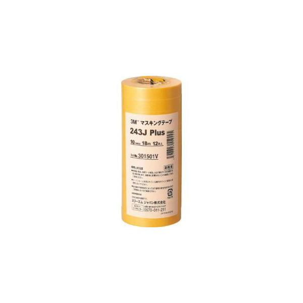 他サイト： スリーエム 3M 243J 10 マスキングテープ 243J Plus 10mm×18m 12巻入りの商品画像